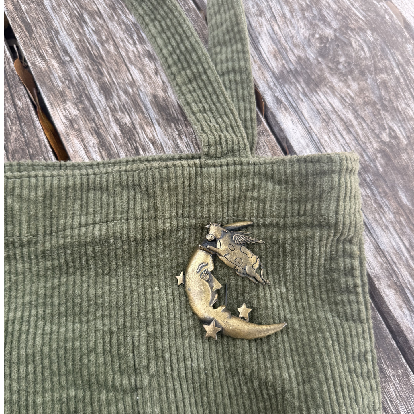 Vintage JJ “Cow Jumping Over the Moon” Celestial Brooch